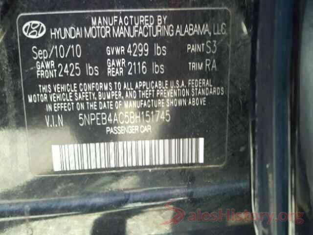 5NPEB4AC5BH151745 2011 HYUNDAI SONATA