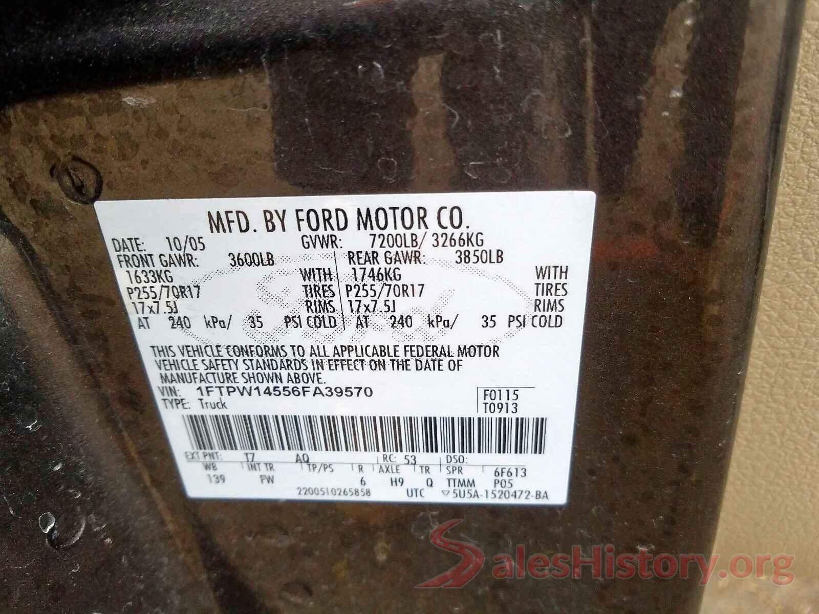 KMHE24L35HA077025 2006 FORD F150