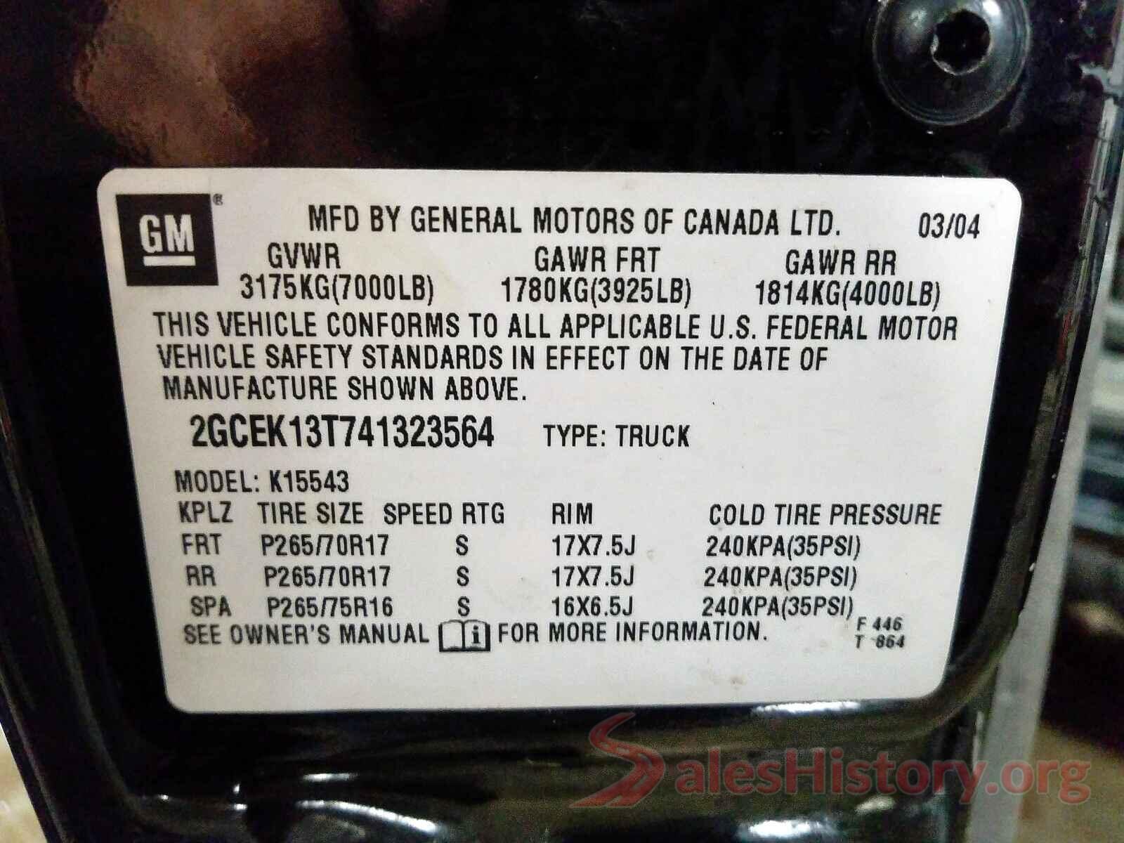 1FA6P8TH0H5218269 2004 CHEVROLET SILVERADO