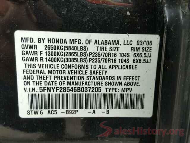 JTDKARFU2G3513456 2006 HONDA PILOT