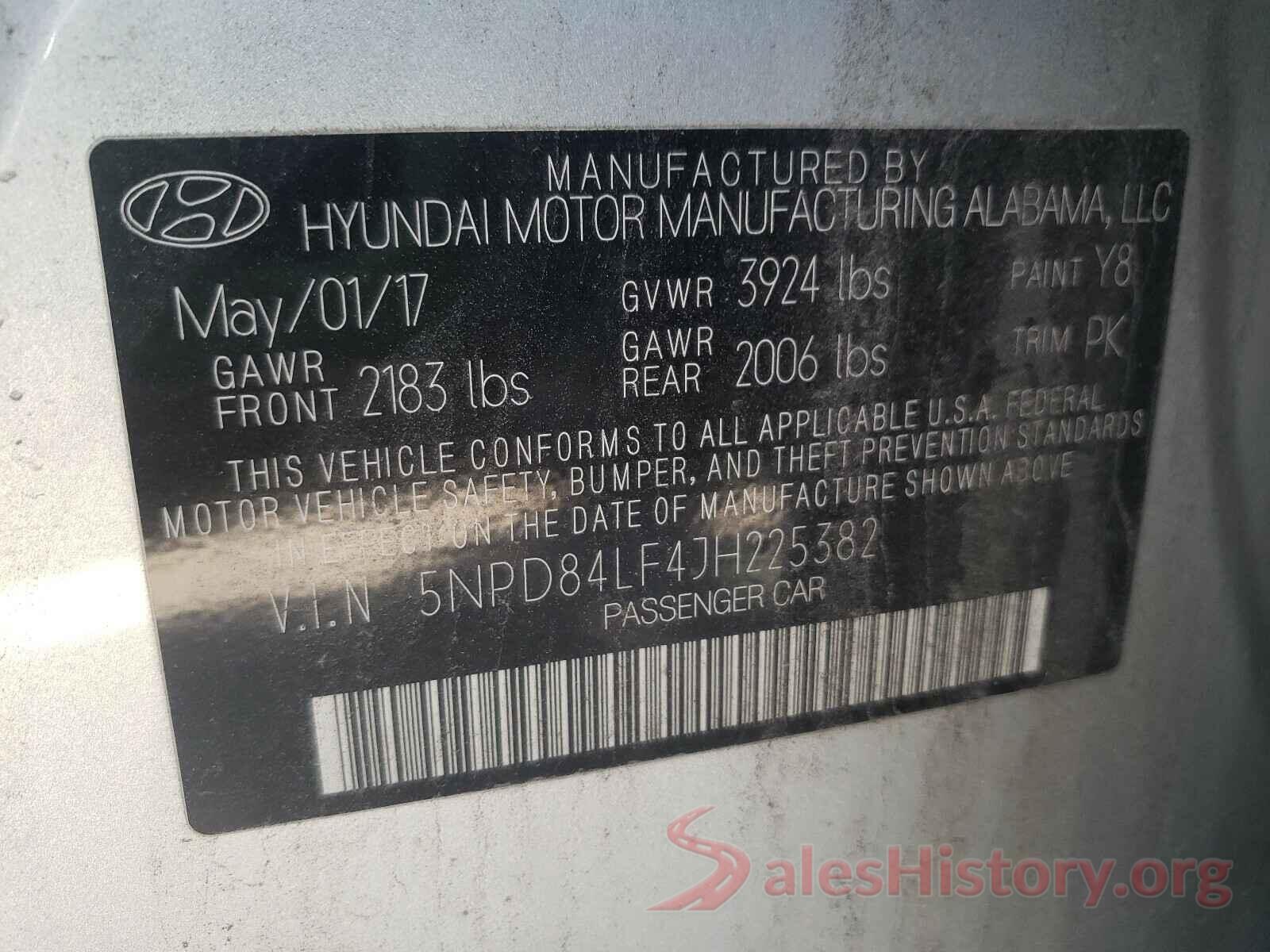 5NPD84LF4JH225382 2018 HYUNDAI ELANTRA