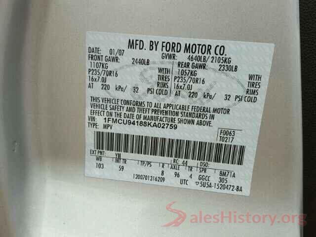 1FTFW1EF1GFC32769 2008 FORD ESCAPE