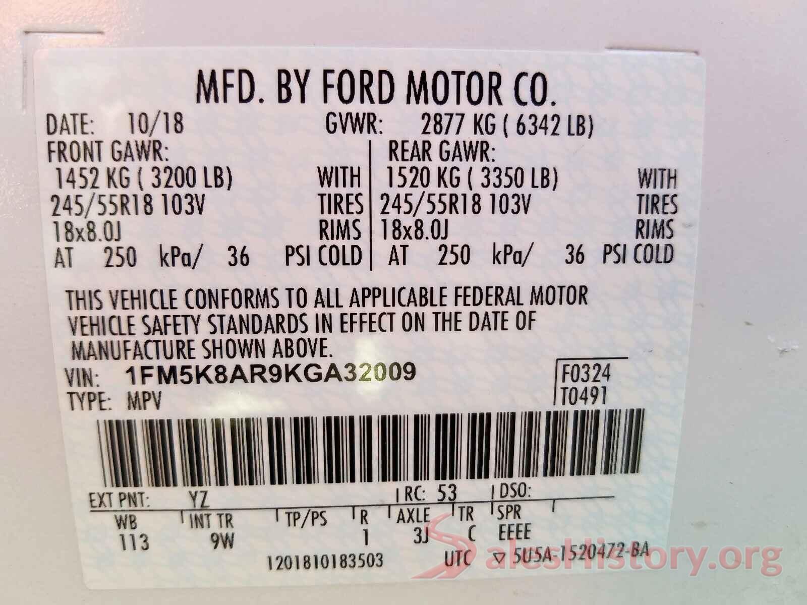 JTDEPMAE3MJ137324 2019 FORD EXPLORER