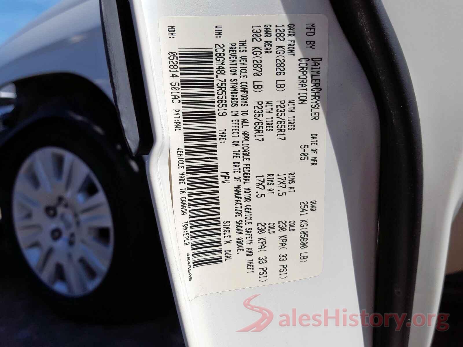 3N1CN7AP0GL907382 2005 CHRYSLER PACIFICA