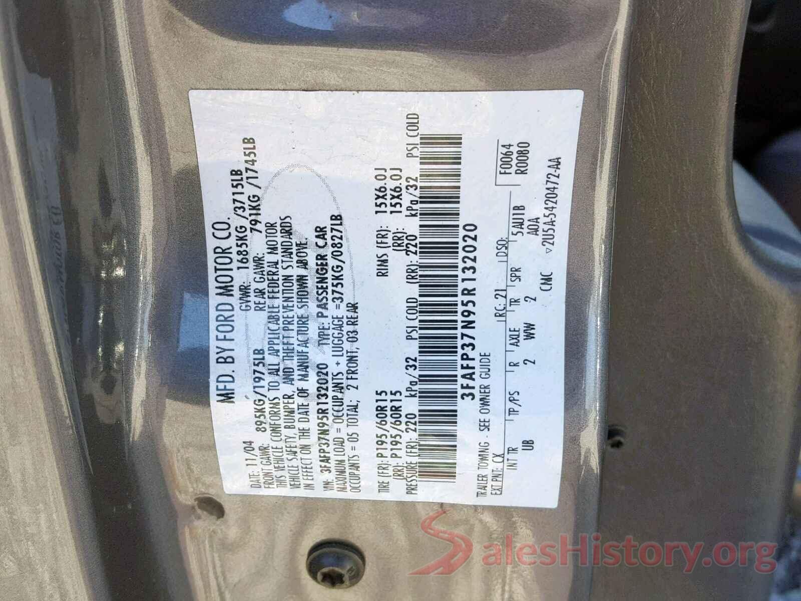 5YJ3E1EA9MF908685 2005 FORD FOCUS