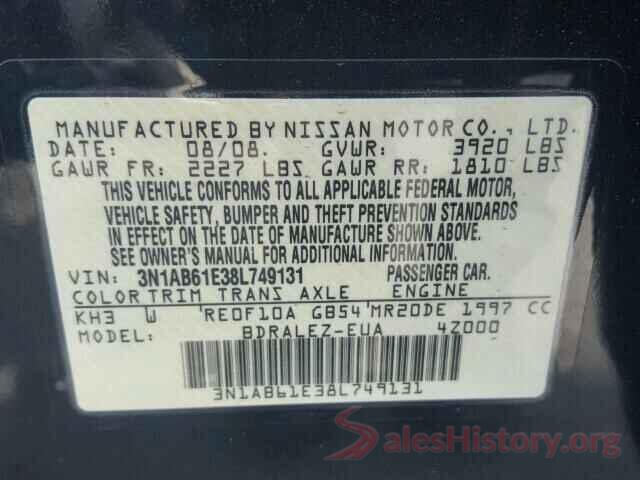 4T1B11HKXKU856799 2008 NISSAN SENTRA