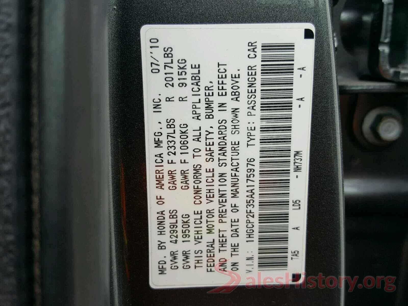 JM3KFACM1J0339256 2010 HONDA ACCORD