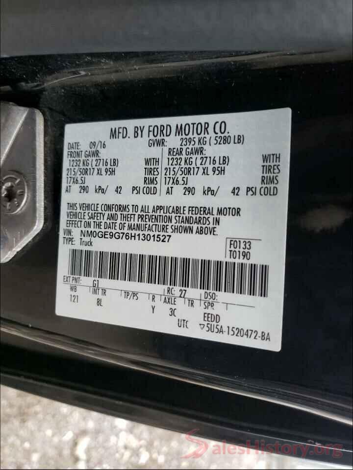 NM0GE9G76H1301527 2017 FORD TRANSIT CO