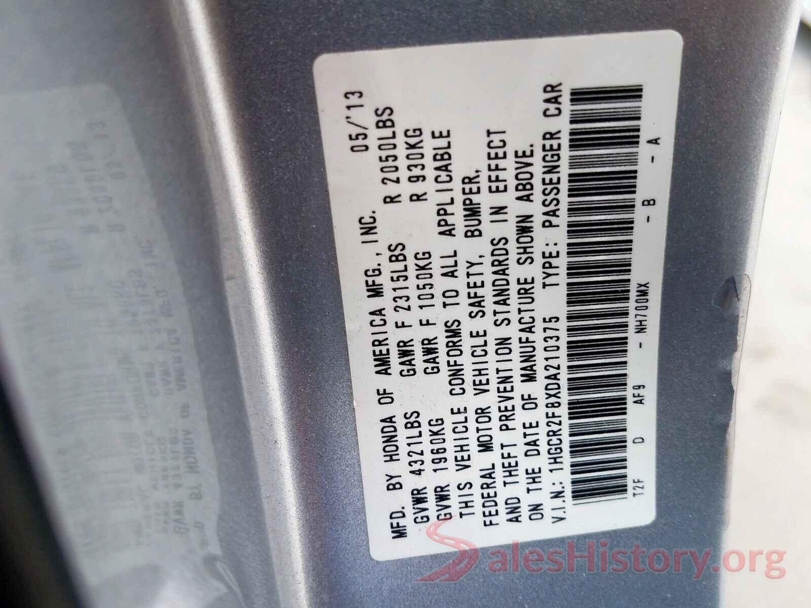 5YFBURHEXJP768058 2013 HONDA ACCORD