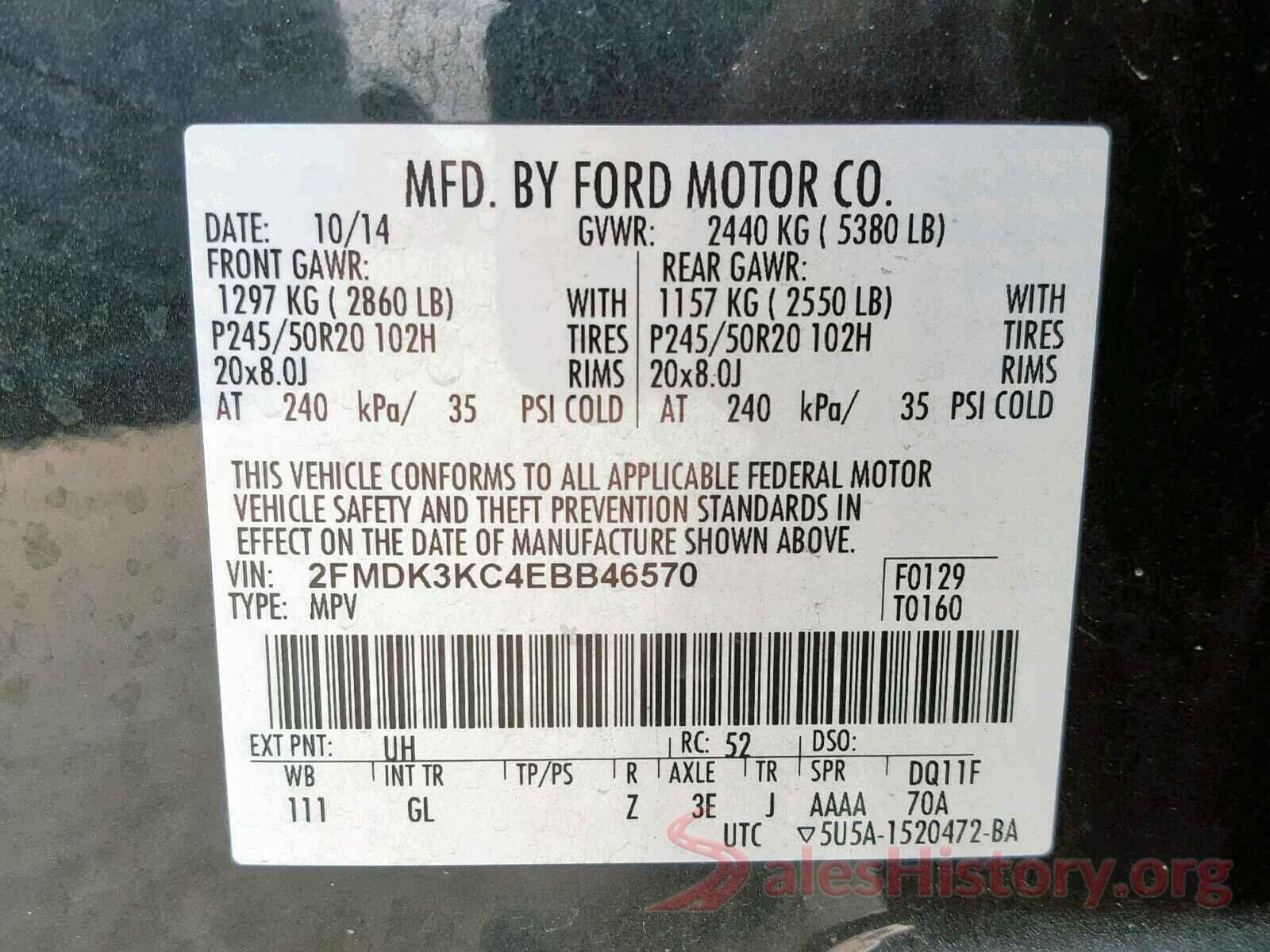 SALCP2RX6JH776262 2014 FORD EDGE