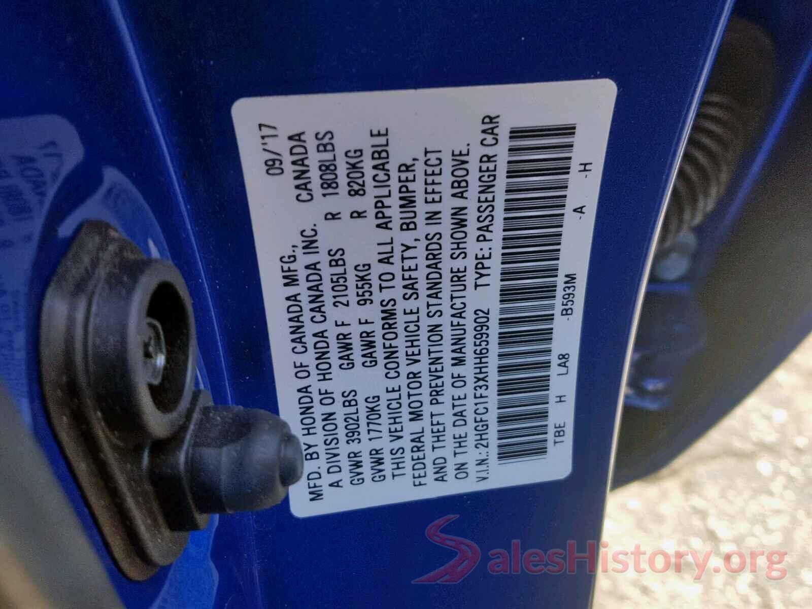 2T3P1RFV1MC208216 2017 HONDA CIVIC