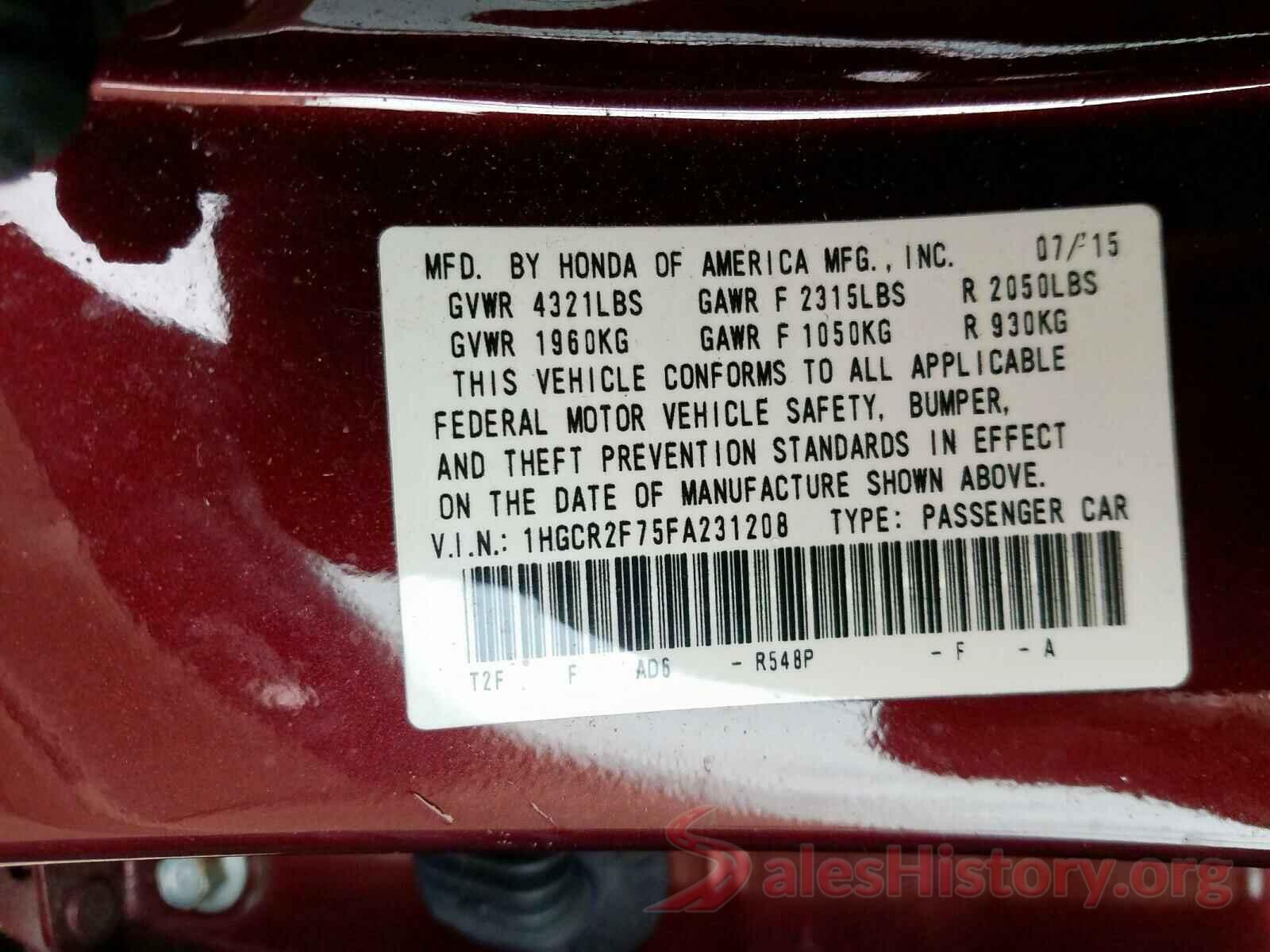 4T1G11AK7LU348503 2015 HONDA ACCORD