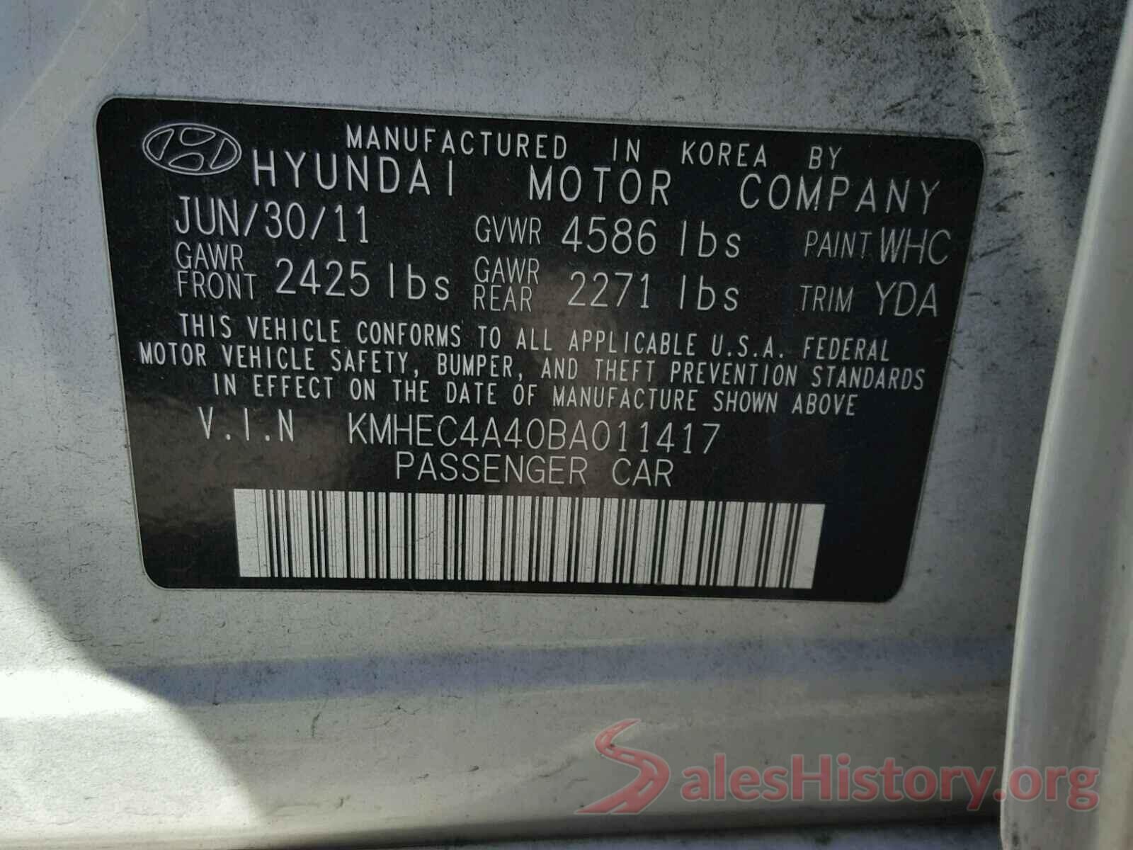 1N6AD0EV1JN729011 2011 HYUNDAI SONATA