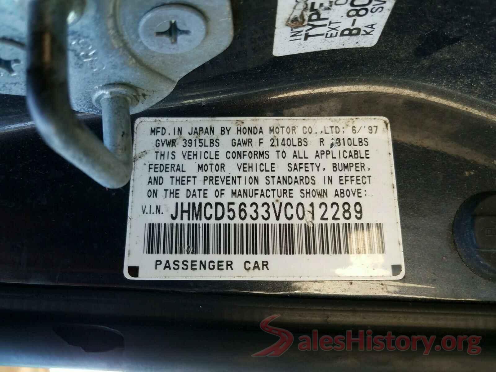 KMHH35LE6JU070722 1997 HONDA ACCORD