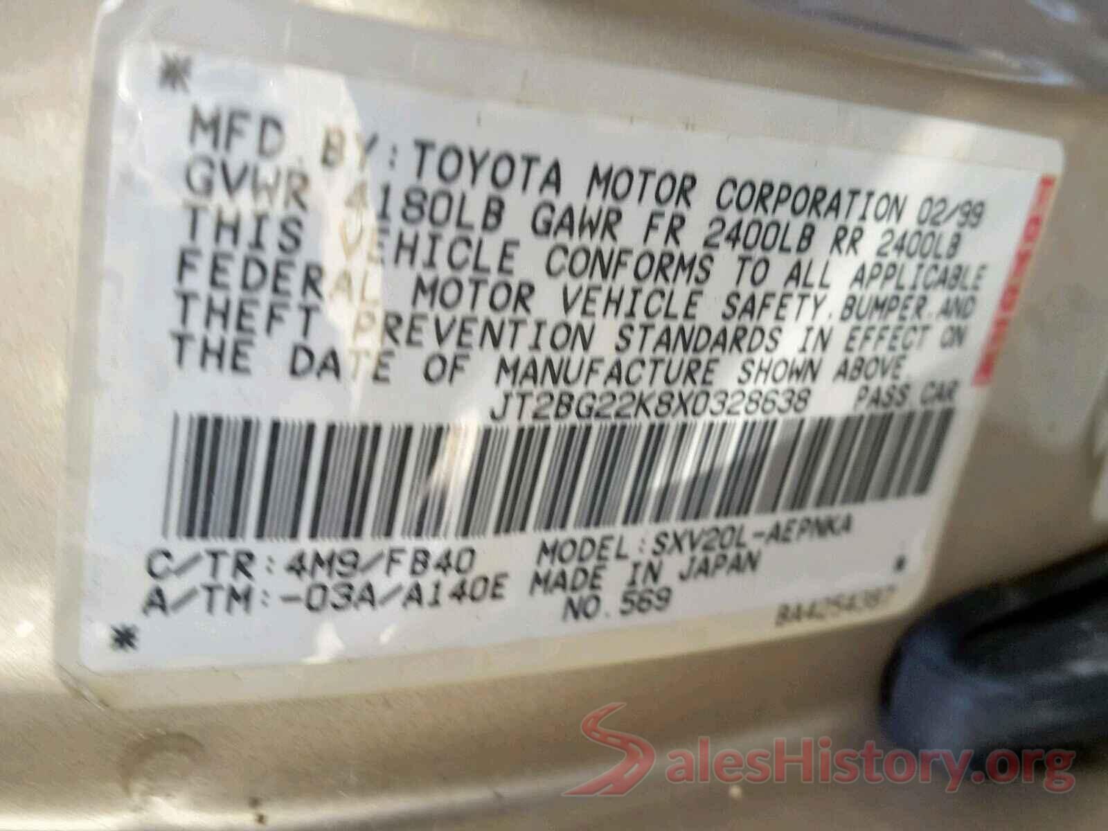 4T1BD1FK8HU205190 1999 TOYOTA CAMRY