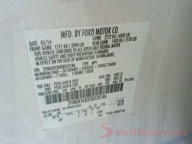 1HGCV1F36JA150861 2014 FORD FLEX