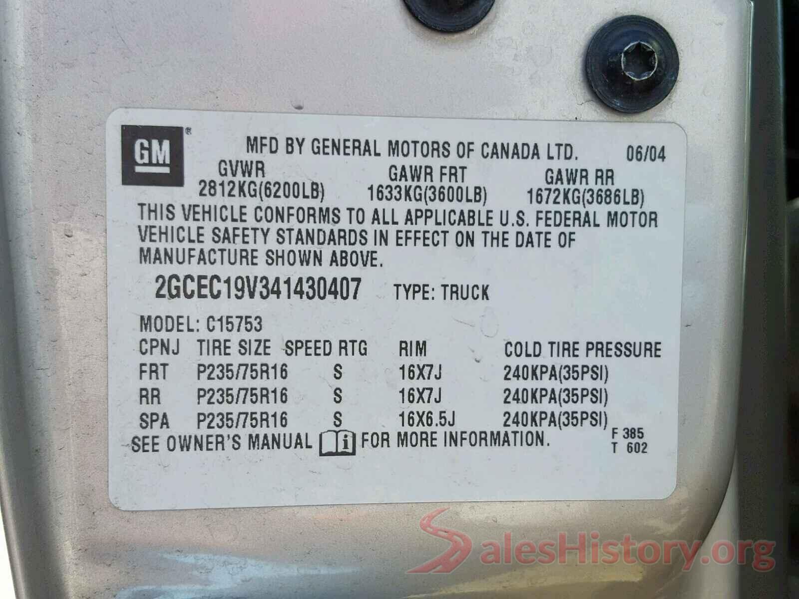 1HGCR2F52HA192577 2004 CHEVROLET SILVERADO