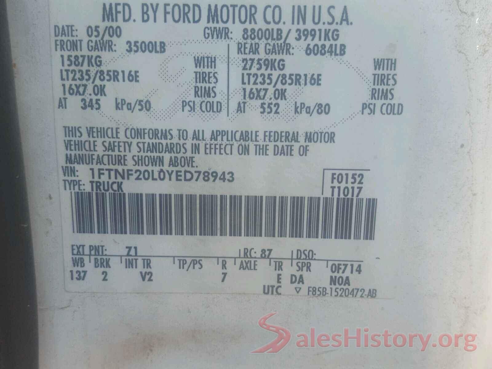 3TMDZ5BN5HM025921 2000 FORD F250