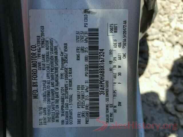 000PH4A54JG426858 2011 FORD FUSION