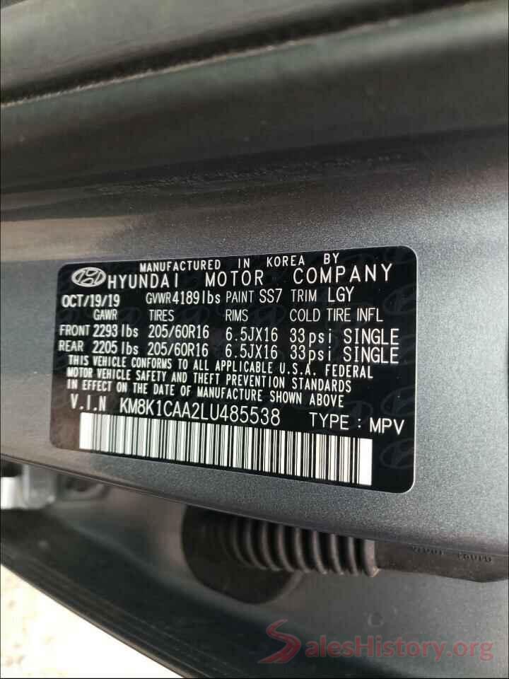 KNMAT2MVXHP610164 2020 HYUNDAI KONA