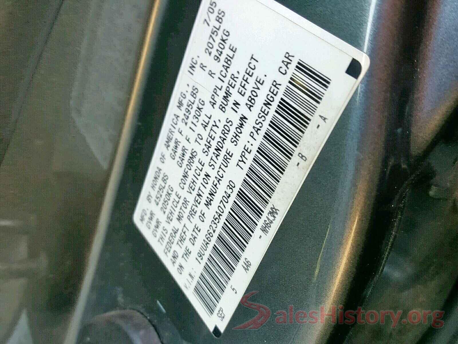 2T1BURHE8HC818191 2005 ACURA TL