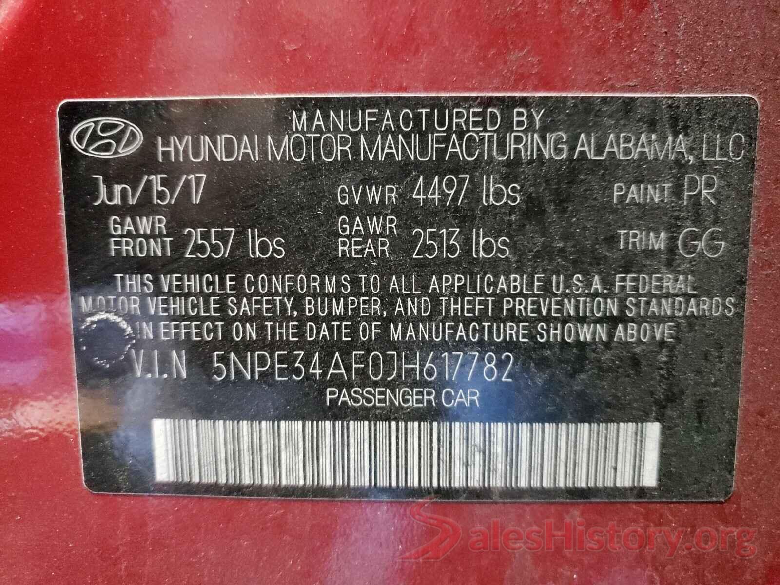 5NPE34AF0JH617782 2018 HYUNDAI SONATA