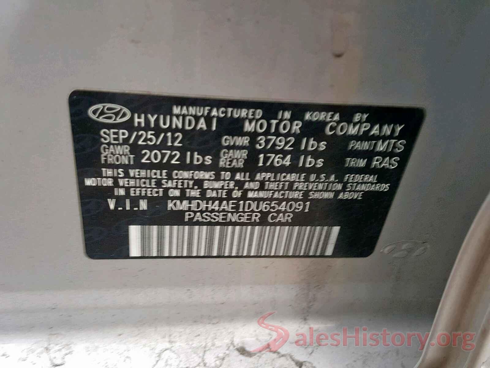 JM1DKFC73H0171974 2013 HYUNDAI ELANTRA