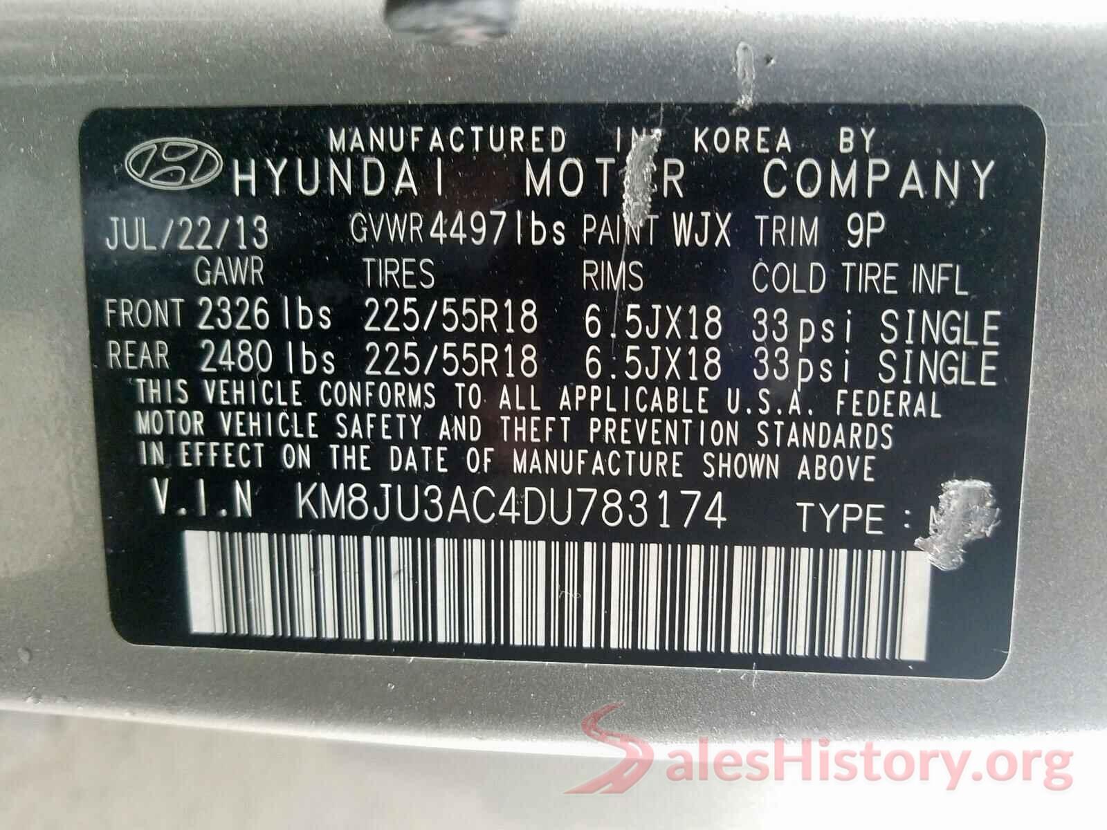 5N1AZ2MH9JN135841 2013 HYUNDAI TUCSON