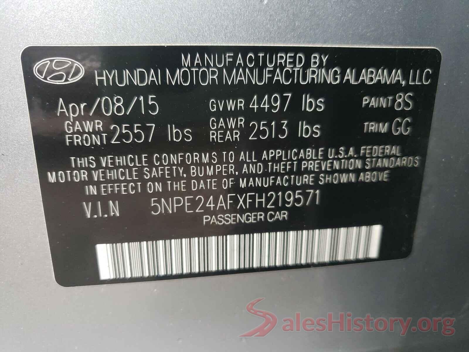 1C4RJFBG4LC194343 2015 HYUNDAI SONATA