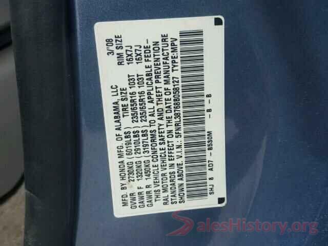 5FNRL5H98HB015924 2008 HONDA ODYSSEY