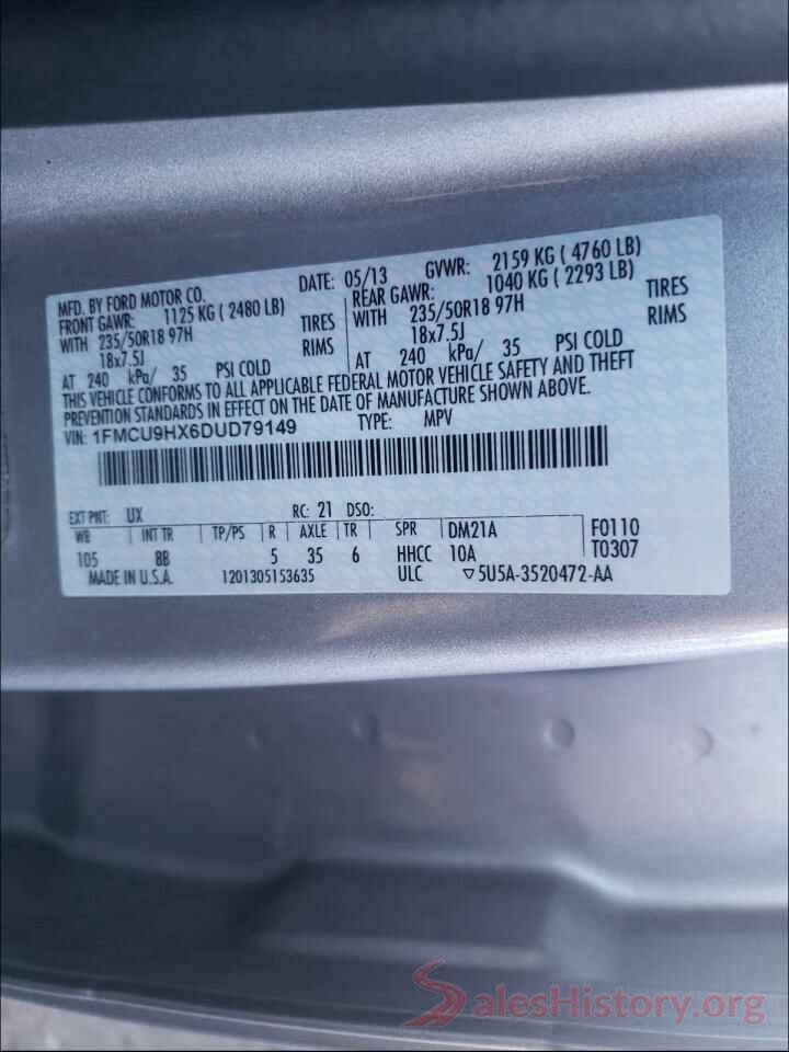 JM3KE4CY8G0802316 2013 FORD ESCAPE