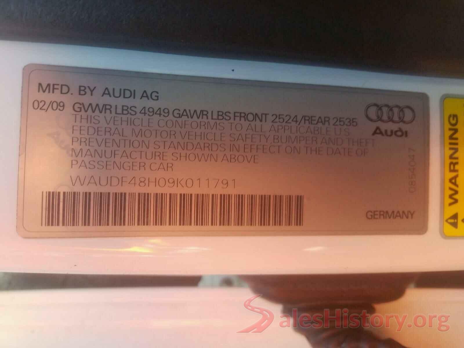 3KPF24AD8KE094555 2009 AUDI A4