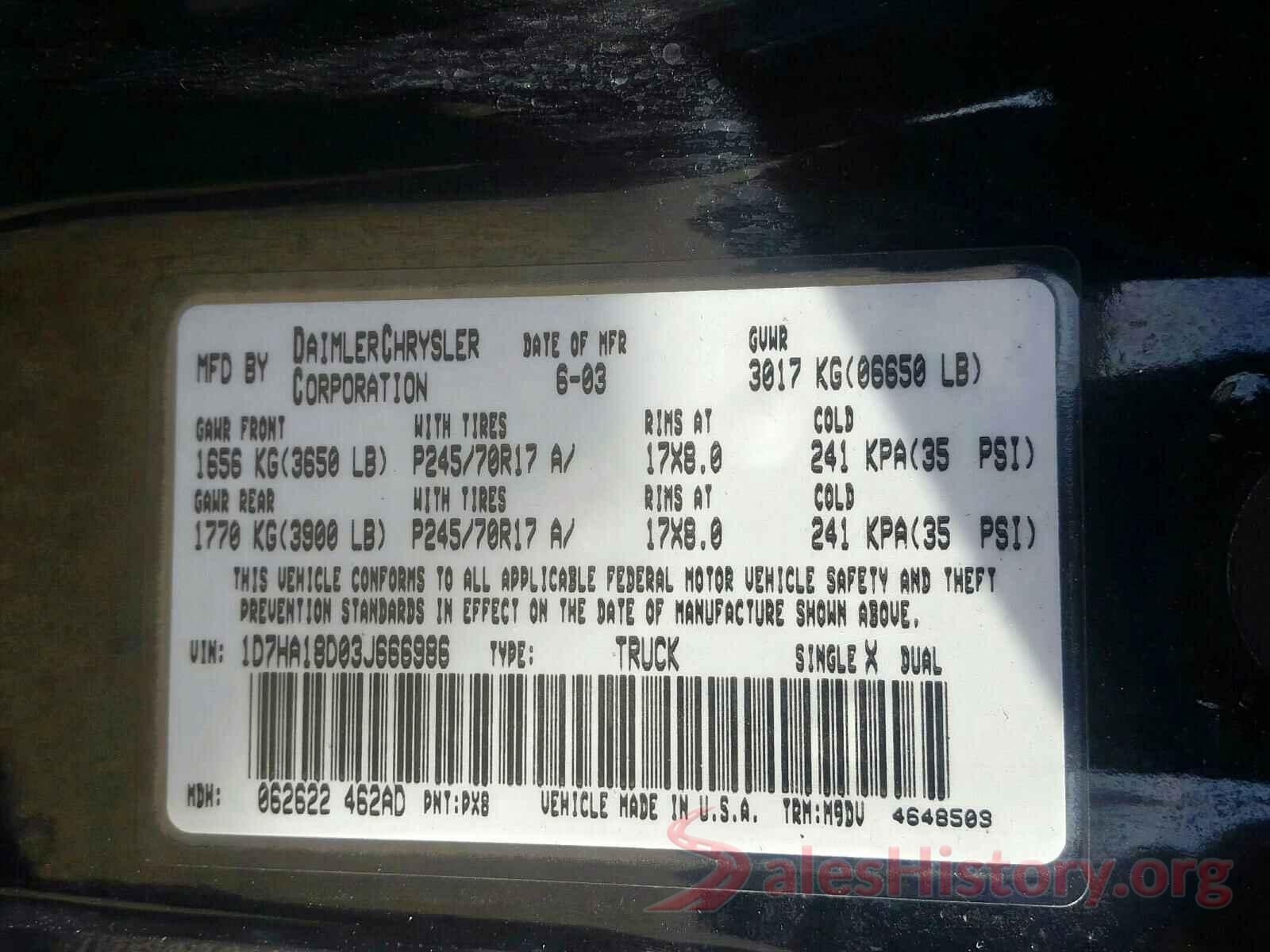 1C4NJRFB2GD618519 2003 DODGE RAM 1500 S