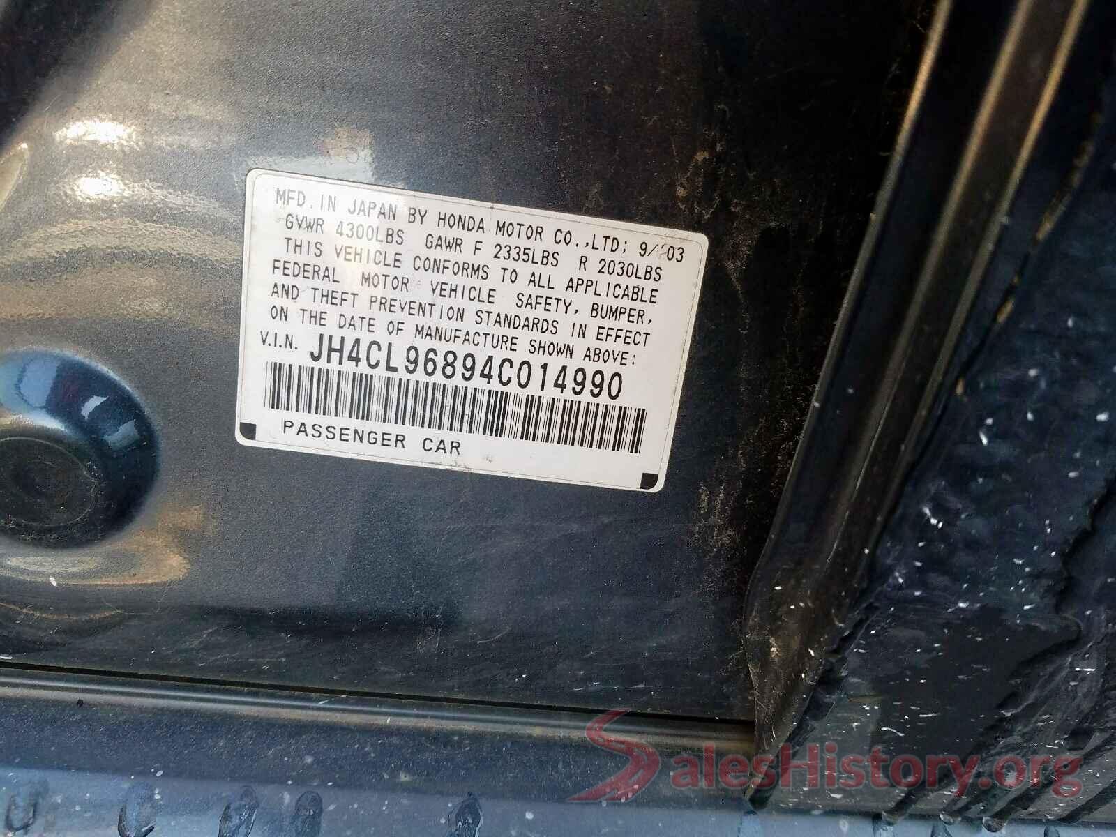 1FTYR2CM3JKB45042 2004 ACURA TSX