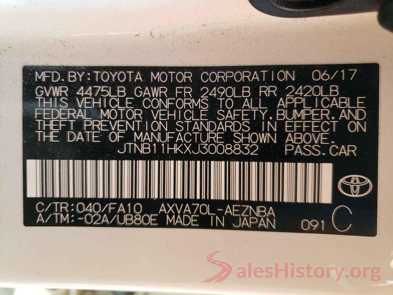 JTNB11HKXJ3008832 2018 TOYOTA CAMRY