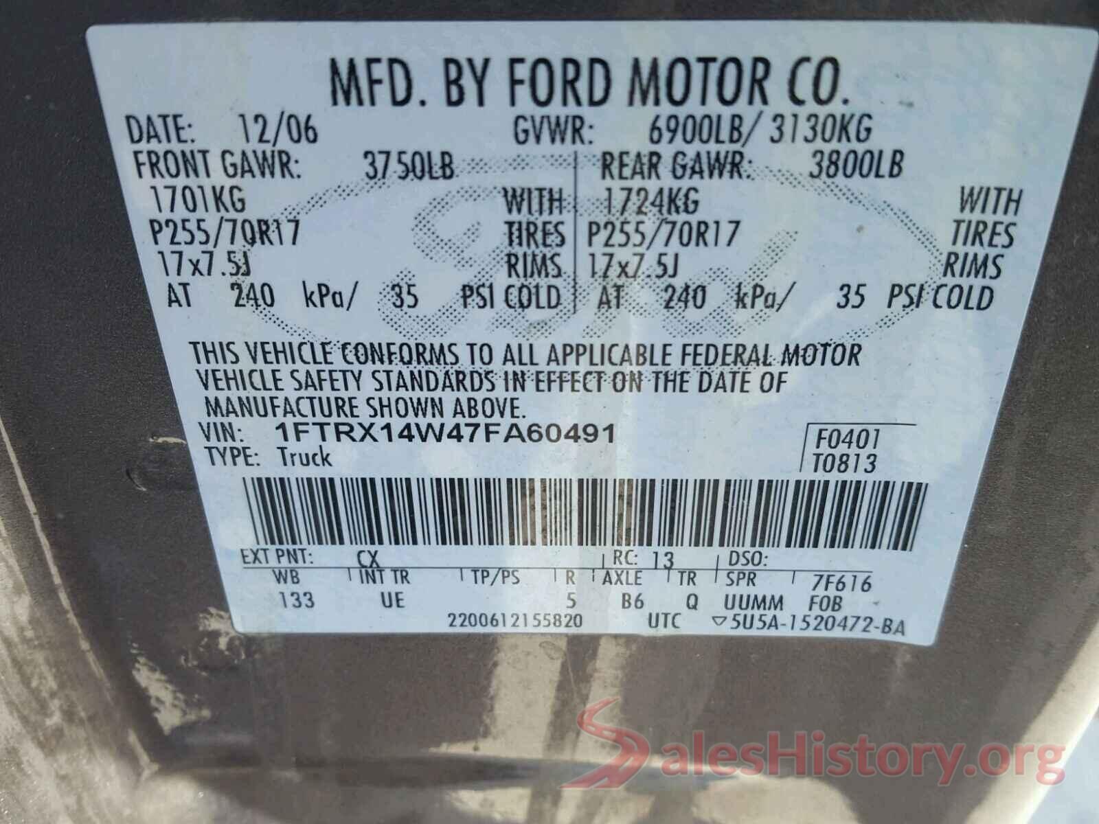 KM8J33A48MU289329 2007 FORD F150