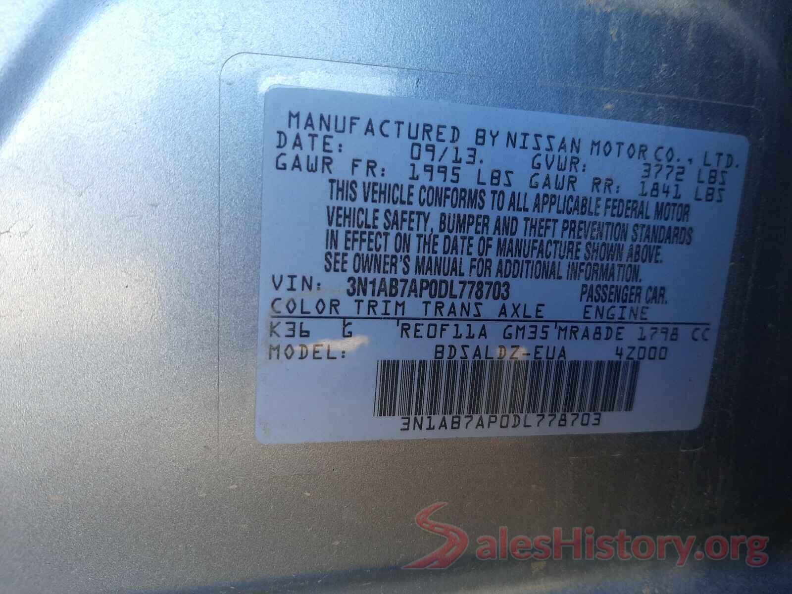 4T1BF1FKXHU329407 2013 NISSAN SENTRA