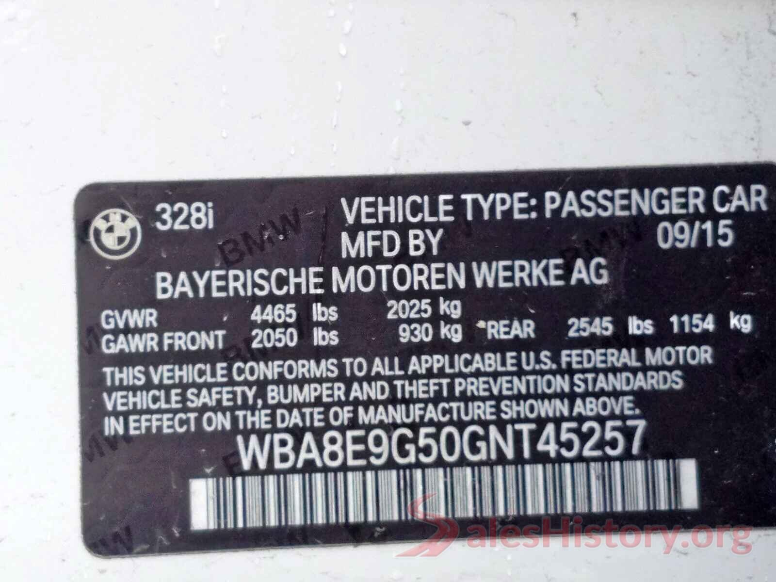 2T3W1RFV1LC044380 2016 BMW 3 SERIES