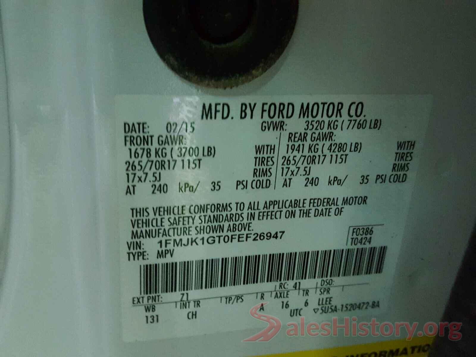 1N6AA1E59HN566245 2015 FORD EXPEDITION