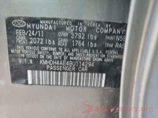 1N4AL3AP1GC122261 2011 HYUNDAI ELANTRA