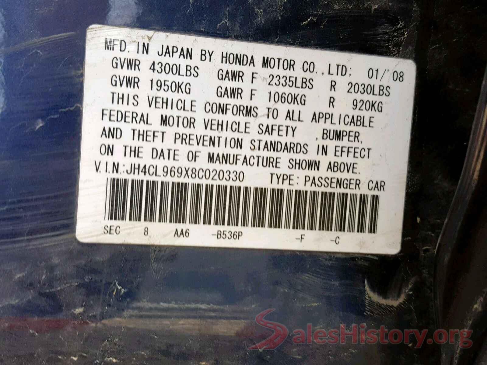 3TMBZ5DNXJM013077 2008 ACURA TSX