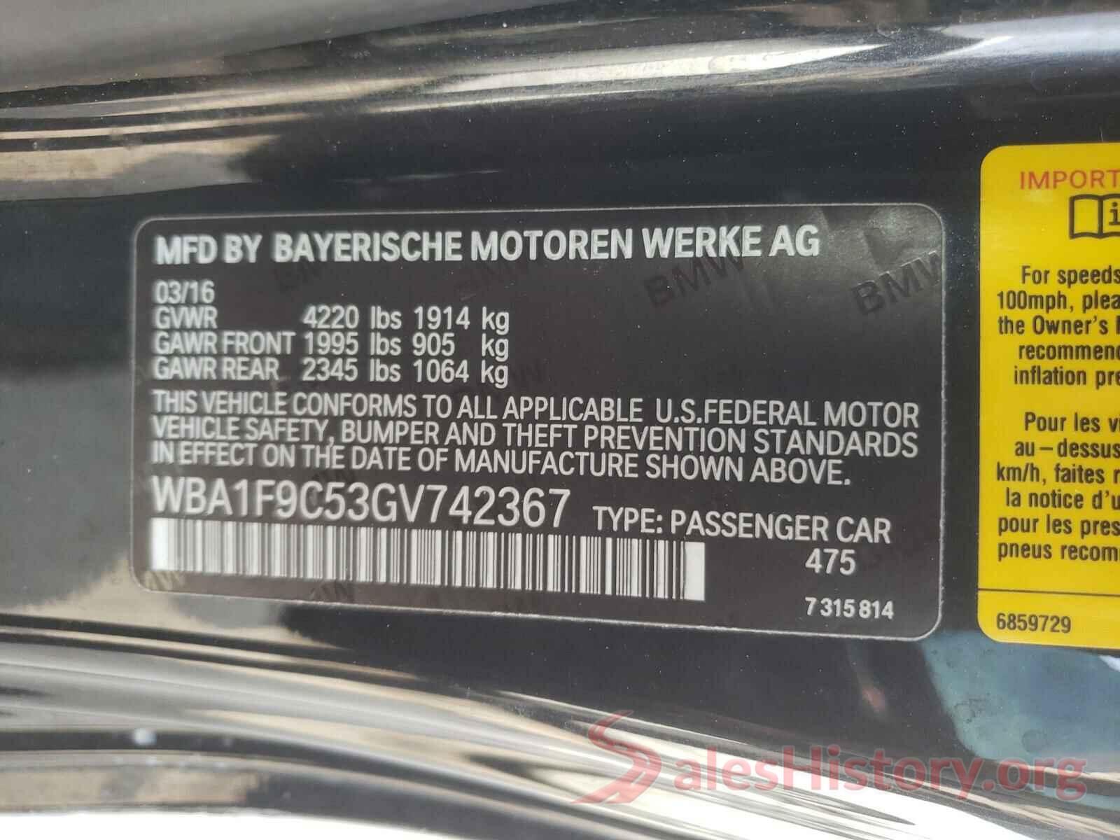 WBA1F9C53GV742367 2016 BMW 2 SERIES