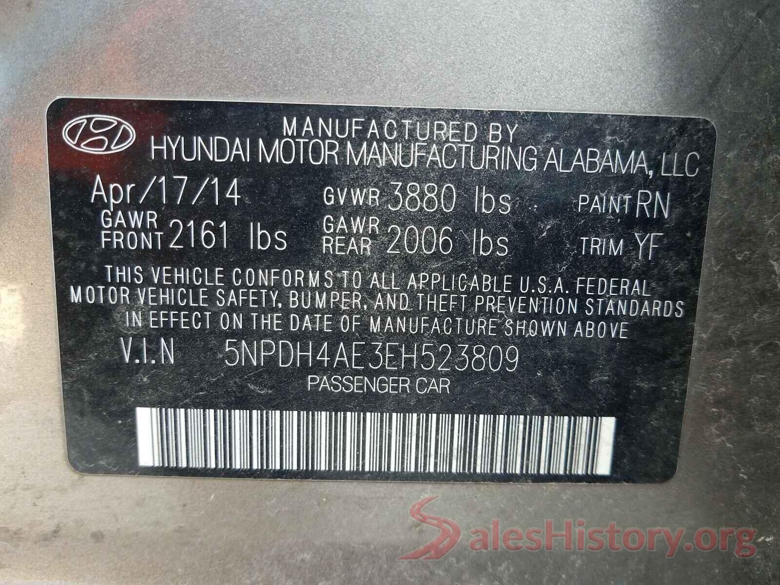 JTDKARFP0K3110479 2014 HYUNDAI ELANTRA