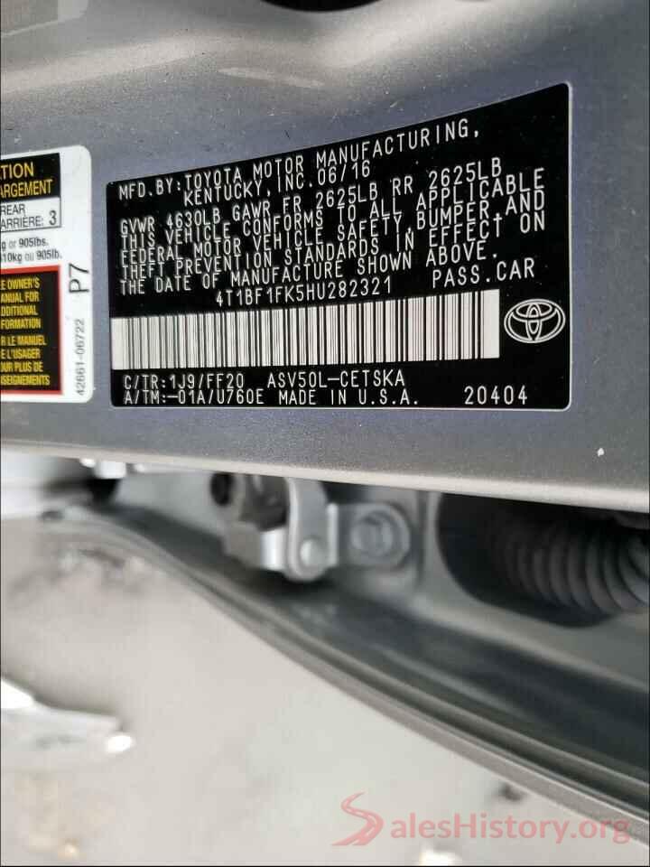 4T1BF1FK5HU282321 2017 TOYOTA CAMRY