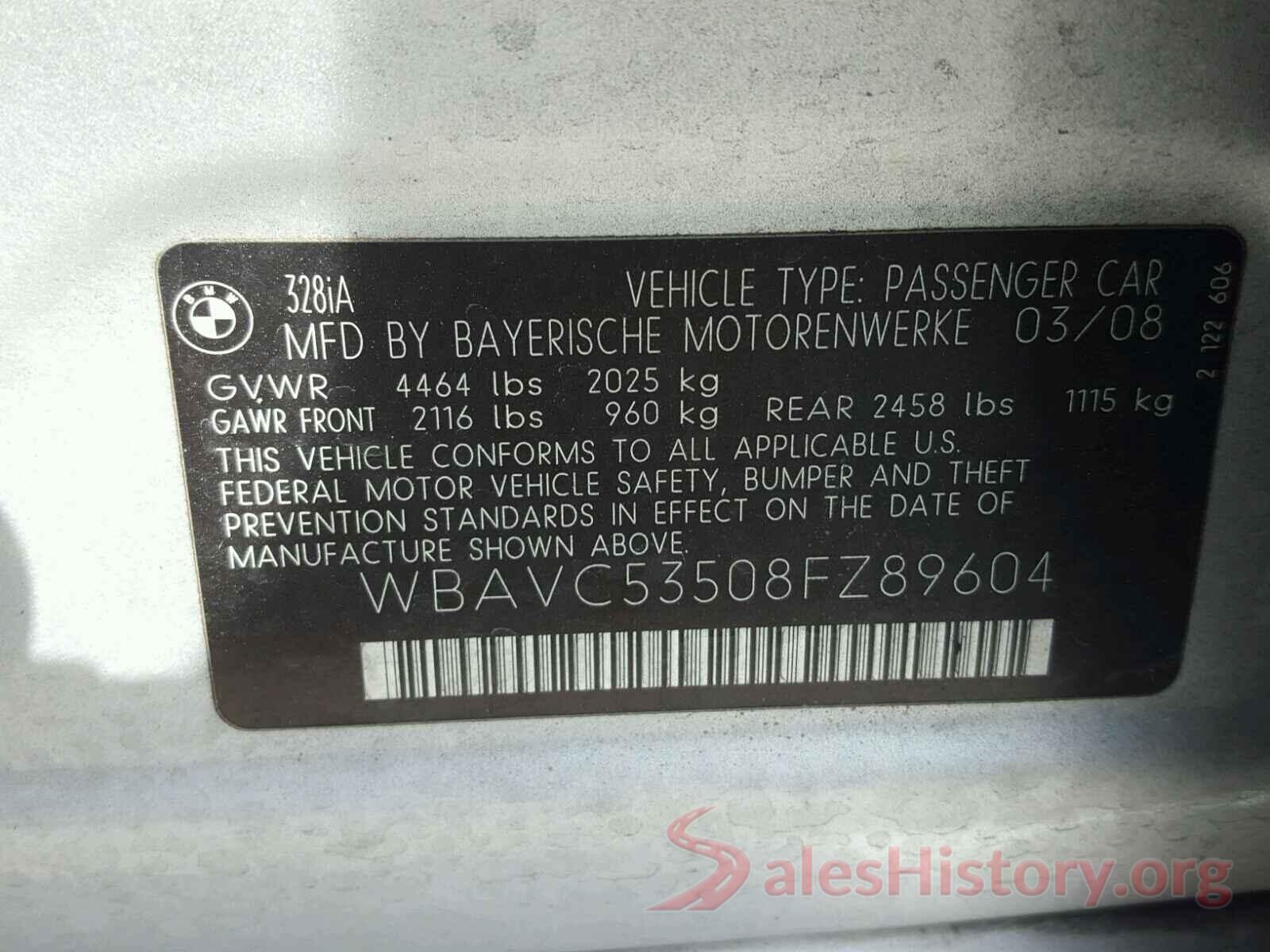 5NPE24AF0KH735500 2008 BMW 3 SERIES