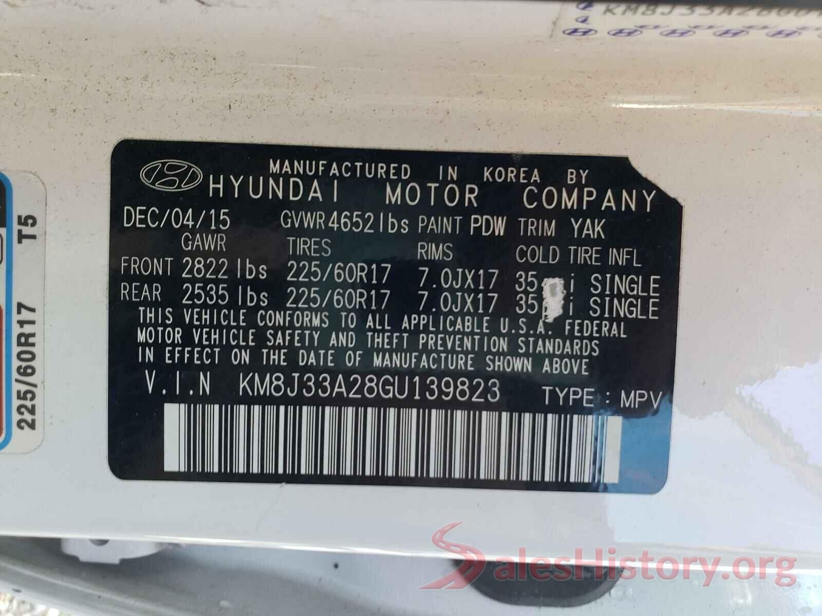 KM8J33A28GU139823 2016 HYUNDAI TUCSON