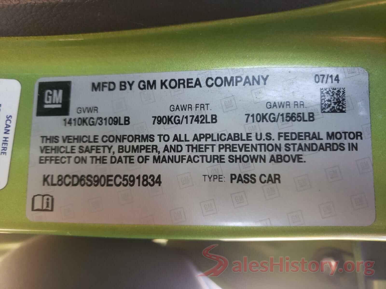 KNDJN2A28G7298462 2014 CHEVROLET SPARK