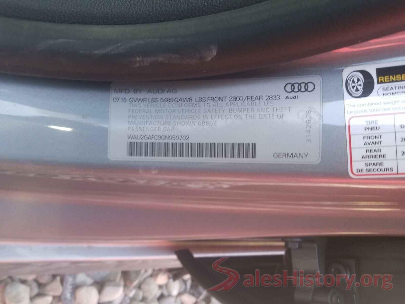 KNAFK5A81G5620839 2016 AUDI A7