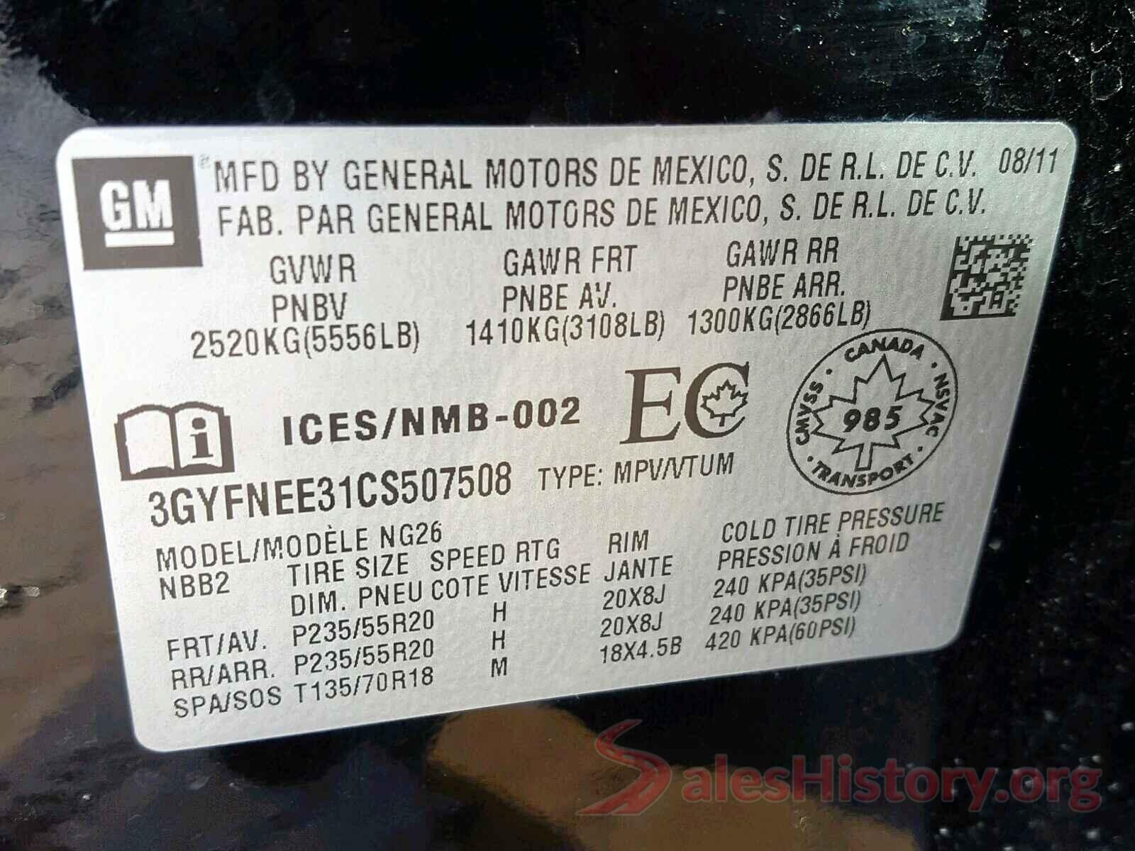 KNDJP3A59J7894827 2012 CADILLAC SRX