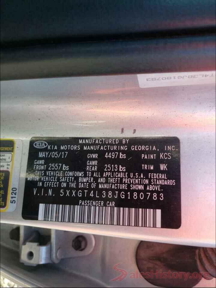 5XXGT4L38JG180783 2018 KIA OPTIMA